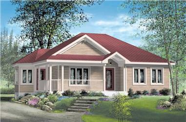 3-Bedroom, 1039 Sq Ft Ranch House Plan - 157-1339 - Front Exterior