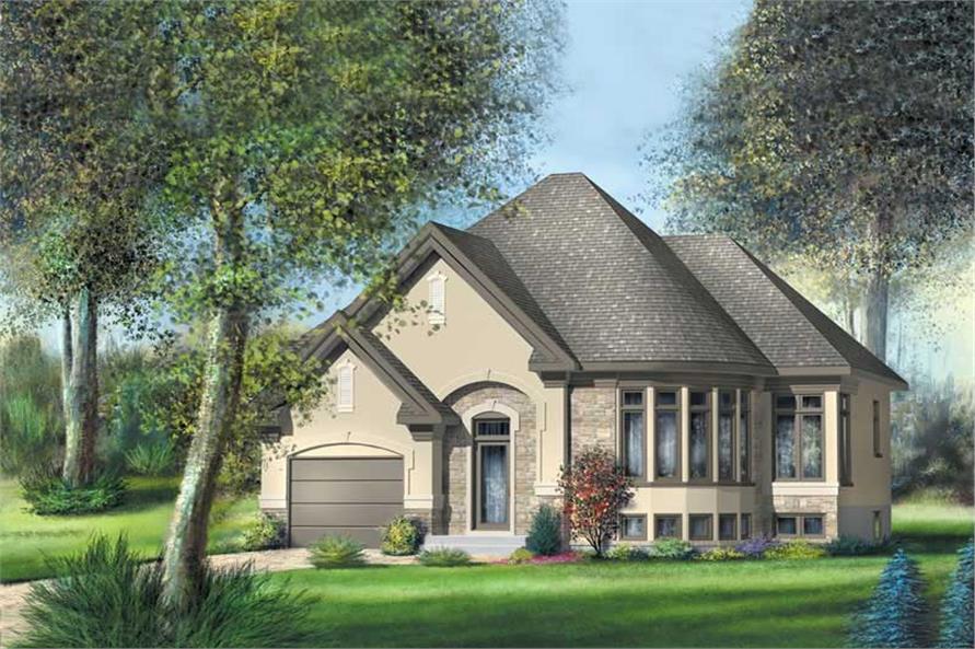 1-Bedroom, 968 Sq Ft Small House Plans - 157-1344 - Main Exterior