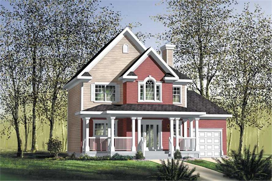 3-Bedroom, 1664 Sq Ft Country Home Plan - 157-1350 - Main Exterior