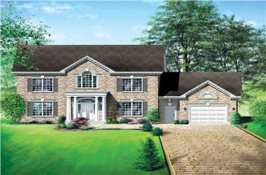 4-Bedroom, 2579 Sq Ft Multi-Level House Plan - 157-1380 - Front Exterior