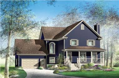 3-Bedroom, 2216 Sq Ft Multi-Level House Plan - 157-1384 - Front Exterior