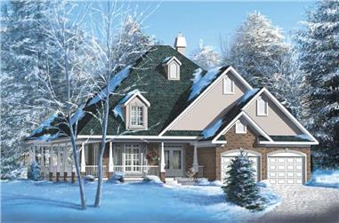 3-Bedroom, 1974 Sq Ft Bungalow House Plan - 157-1392 - Front Exterior