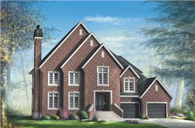 4-Bedroom, 3731 Sq Ft Multi-Level House Plan - 157-1401 - Front Exterior