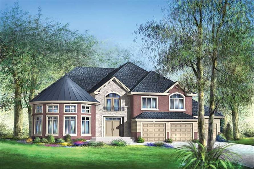 5-Bedroom, 5609 Sq Ft Country Home Plan - 157-1409 - Main Exterior
