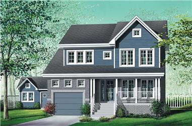 3-Bedroom, 1860 Sq Ft Multi-Level House Plan - 157-1410 - Front Exterior
