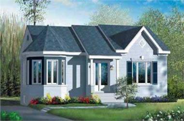 2-Bedroom, 1014 Sq Ft Ranch House Plan - 157-1413 - Front Exterior