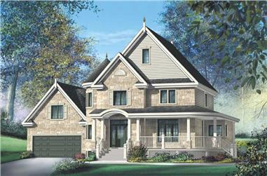 3-Bedroom, 2563 Sq Ft Country Home Plan - 157-1414 - Main Exterior