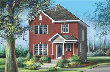 3-Bedroom, 1152 Sq Ft Colonial Home Plan - 157-1415 - Main Exterior