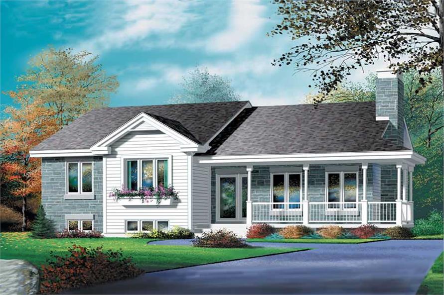 3-Bedroom, 1321 Sq Ft Country House Plan - 157-1422 - Front Exterior
