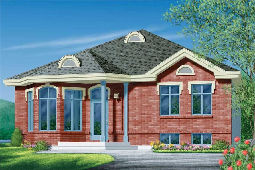 3-Bedroom, 1212 Sq Ft Bungalow House Plan - 157-1455 - Front Exterior