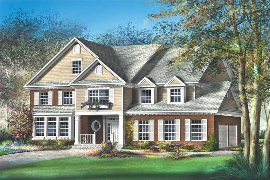 4-Bedroom, 5165 Sq Ft Luxury House Plan - 157-1460 - Front Exterior