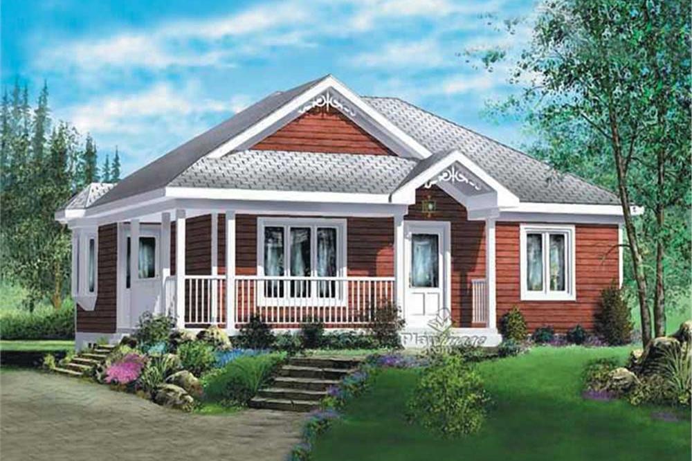 Color rendering of Ranch home plan (ThePlanCollection: House Plan #157-1475)