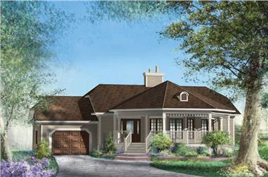 2-Bedroom, 1146 Sq Ft Country House Plan - 157-1498 - Front Exterior