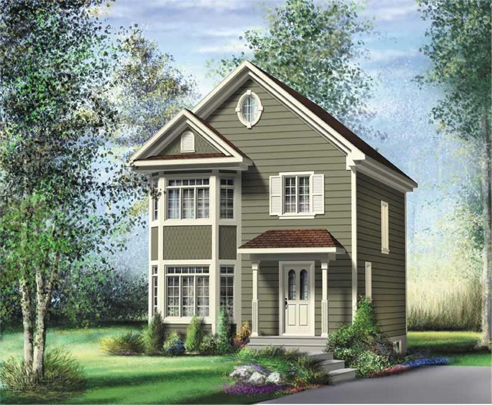 This image shows the Bungalow Style of this set of House Plans.