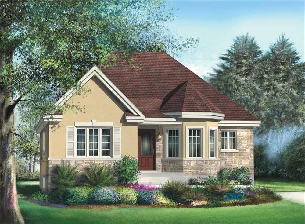 Front elevation of Ranch home (ThePlanCollection: House Plan #157-1569)