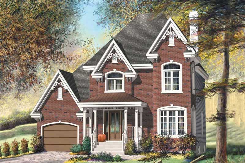 European style home plan (ThePlanCollection: House Plan #157-1581)