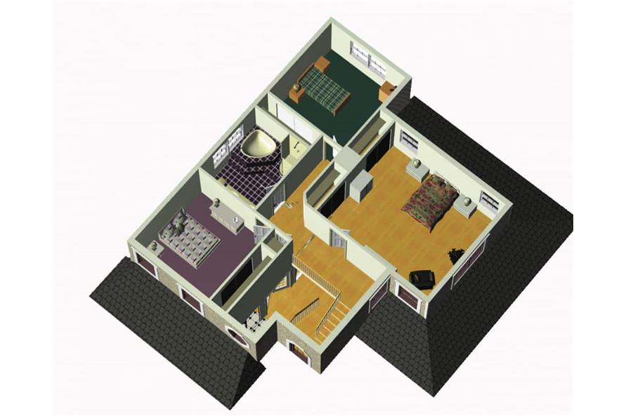3D Floor Plan of this 3-Bedroom, 2228 Sq Ft Plan - 157-1586