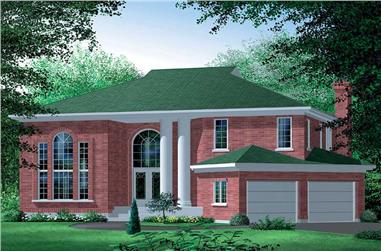 4-Bedroom, 3250 Sq Ft Colonial Home Plan - 157-1589 - Main Exterior