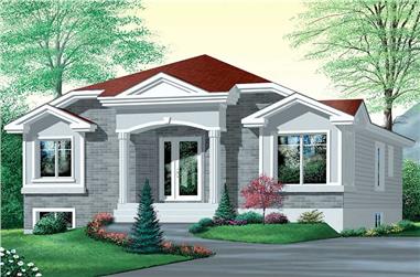 3-Bedroom, 1110 Sq Ft Bungalow House Plan - 157-1590 - Front Exterior