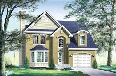 3-Bedroom, 1881 Sq Ft Multi-Level House Plan - 157-1597 - Front Exterior