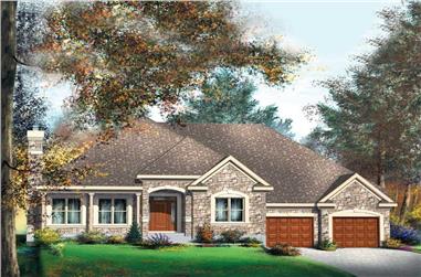 3-Bedroom, 1719 Sq Ft Country Home Plan - 157-1640 - Main Exterior