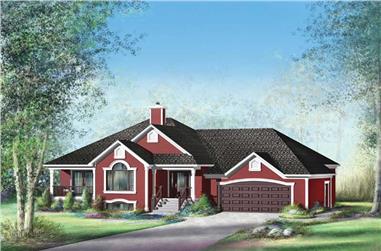 3-Bedroom, 1935 Sq Ft Country House Plan - 157-1662 - Front Exterior
