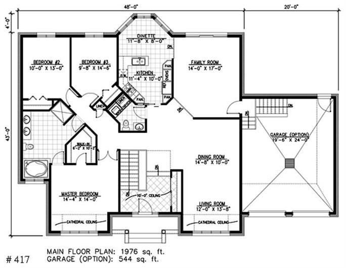 Ranch House Plan 3 Bedrms 1 5 Baths, House Plans With Bay Windows