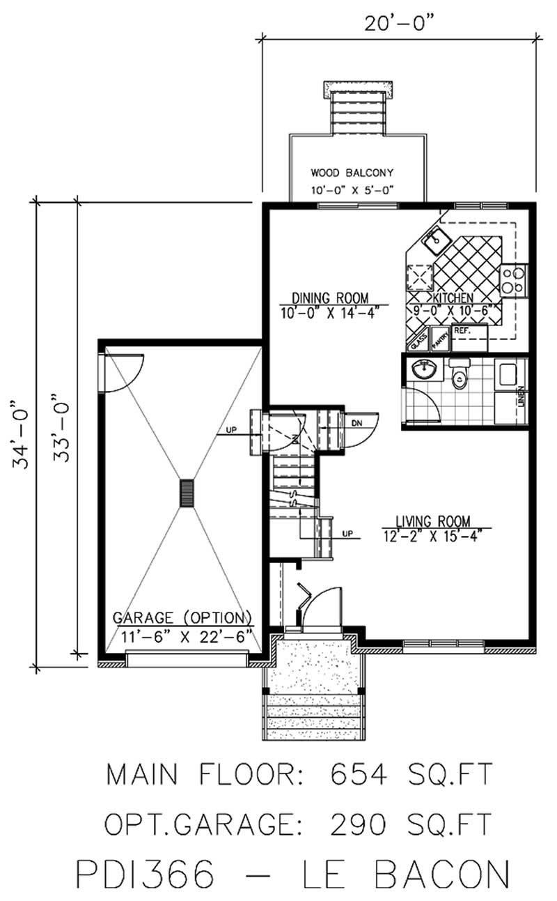Floor Plan First Story of European Plan #158-1024