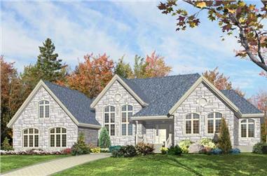 3-Bedroom, 2293 Sq Ft Country House Plan - 158-1027 - Front Exterior