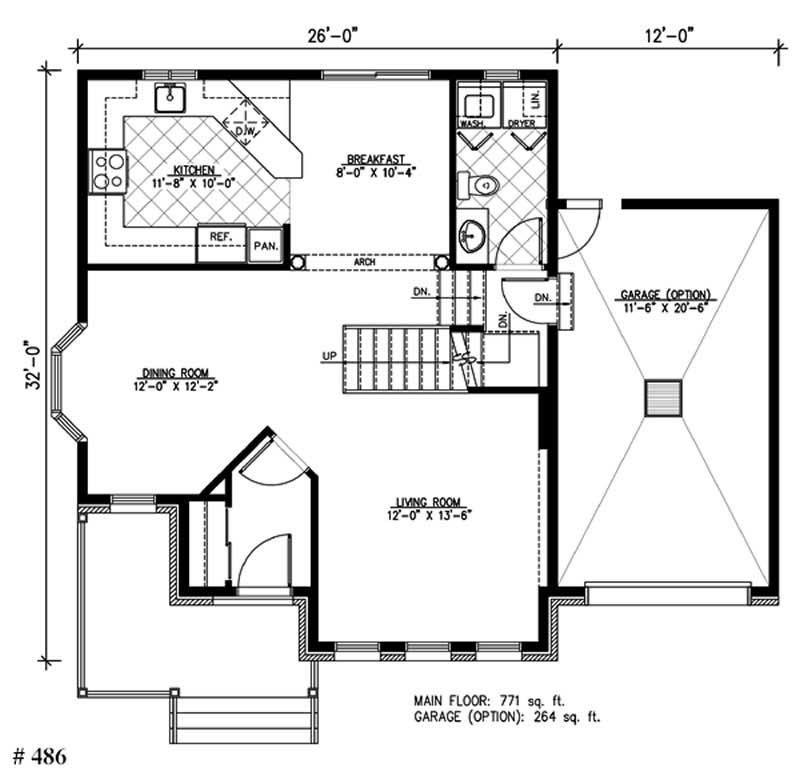 Floor Plan First Story of European Plan #158-1050
