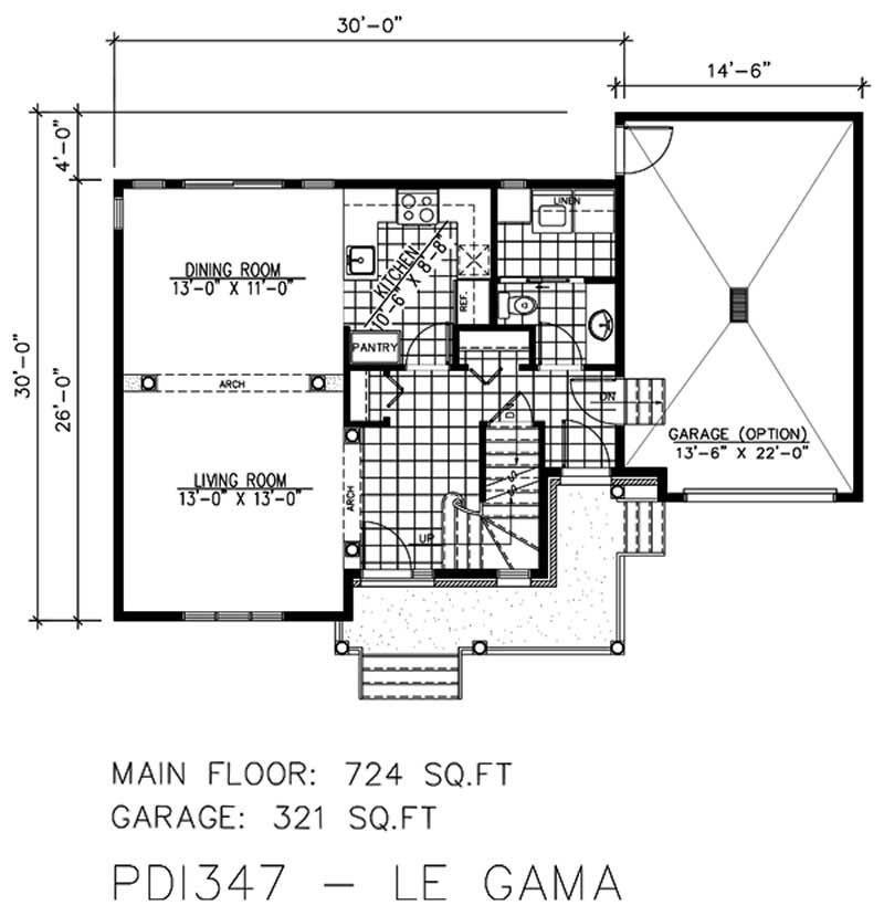 Floor Plan First Story of Country Plan #158-1062