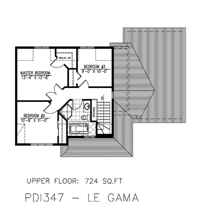 Floor Plan Second Story of Country Plan #158-1062