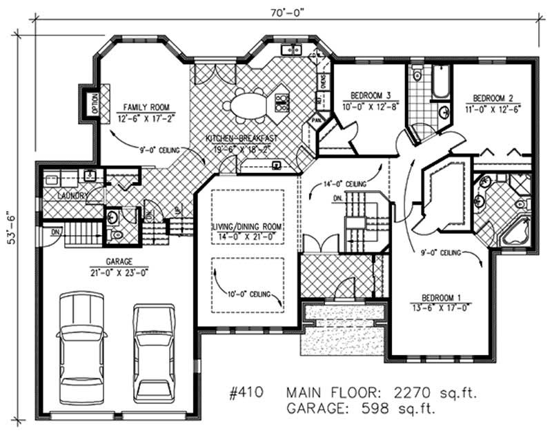 Floor Plan First Story of European Plan #158-1072