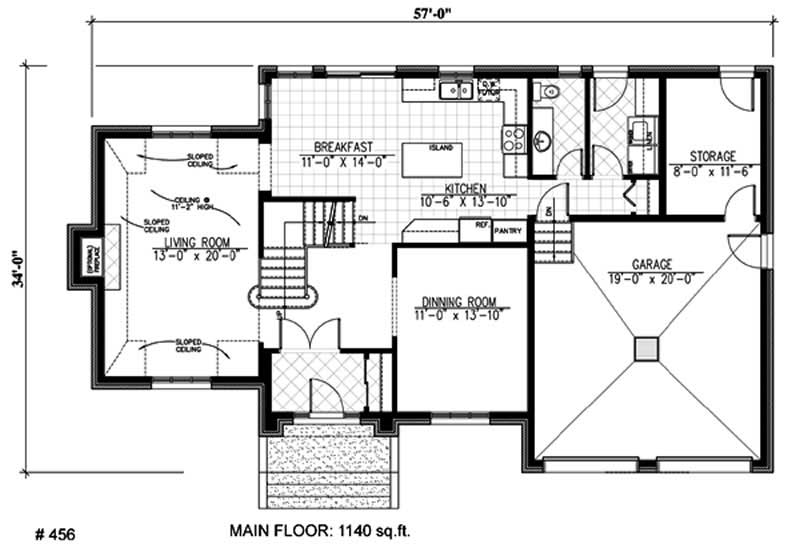 Floor Plan First Story of European Plan #158-1081