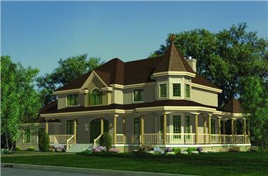 3-Bedroom, 2926 Sq Ft Country House Plan - 158-1084 - Front Exterior