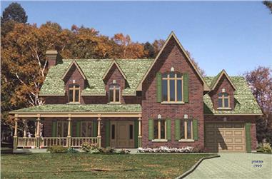 3-Bedroom, 2216 Sq Ft Colonial Home Plan - 158-1089 - Main Exterior