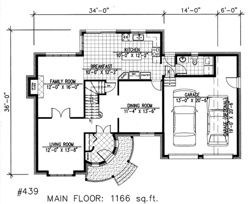 Floor Plan First Story of European Plan #158-1092