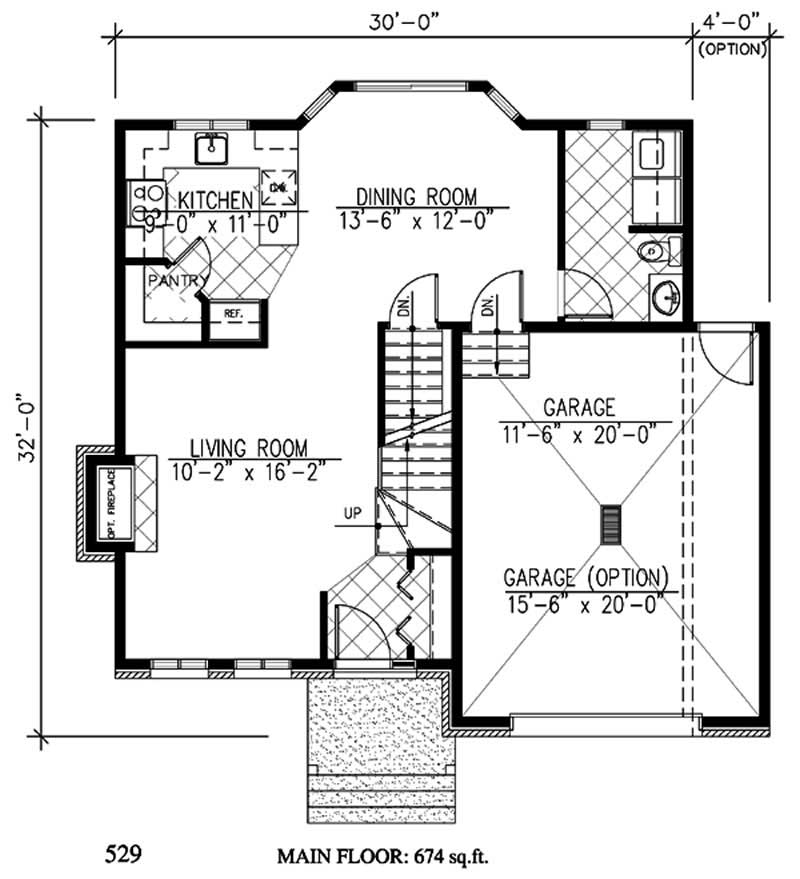 Floor Plan First Story of Country Plan #158-1101