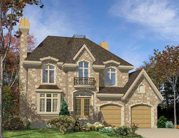 This is a computerized rendering for these French Home Plans