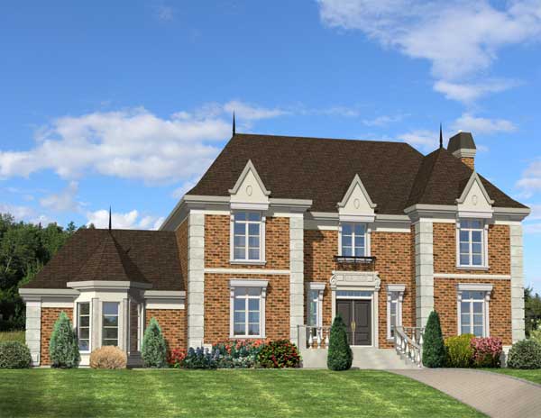 This is a nice computerized 3D rendering for these Luxury Home Plans.