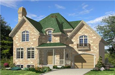 3-Bedroom, 1358 Sq Ft Country Home Plan - 158-1128 - Main Exterior