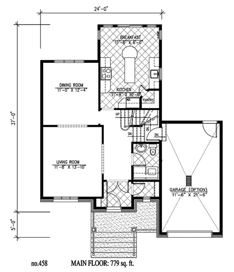 Floor Plan First Story of Country Plan #158-1135