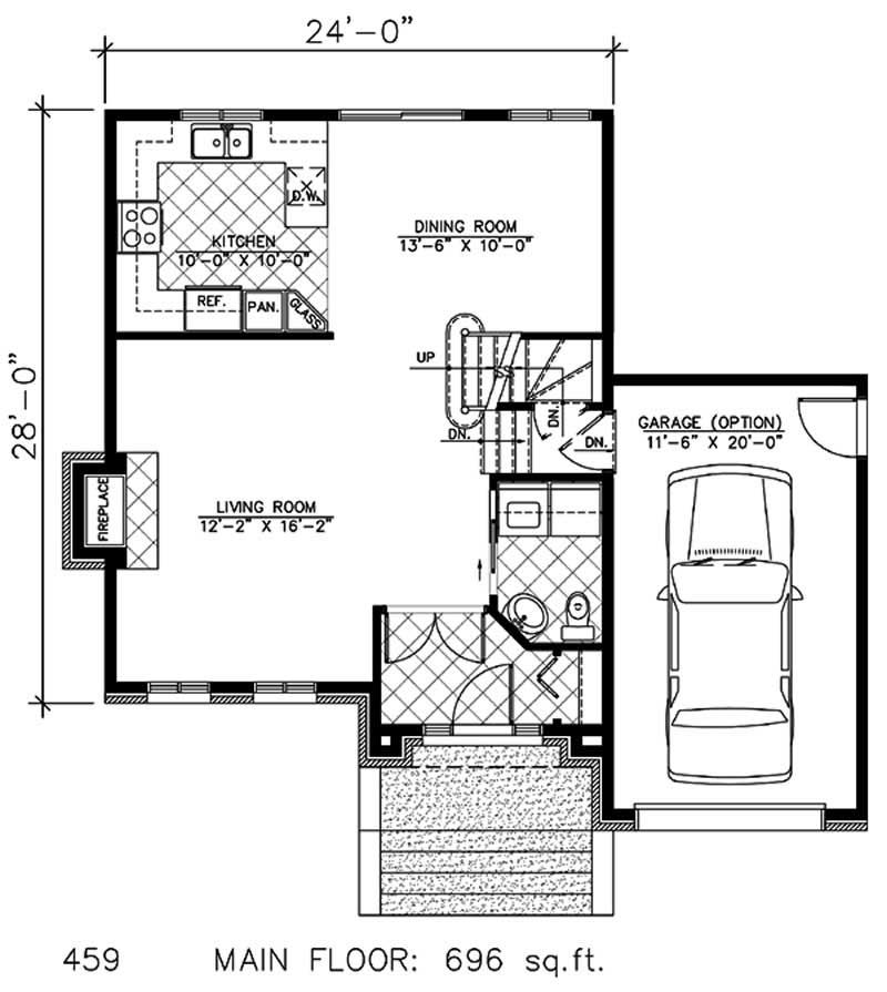 Floor Plan First Story of European Plan #158-1136
