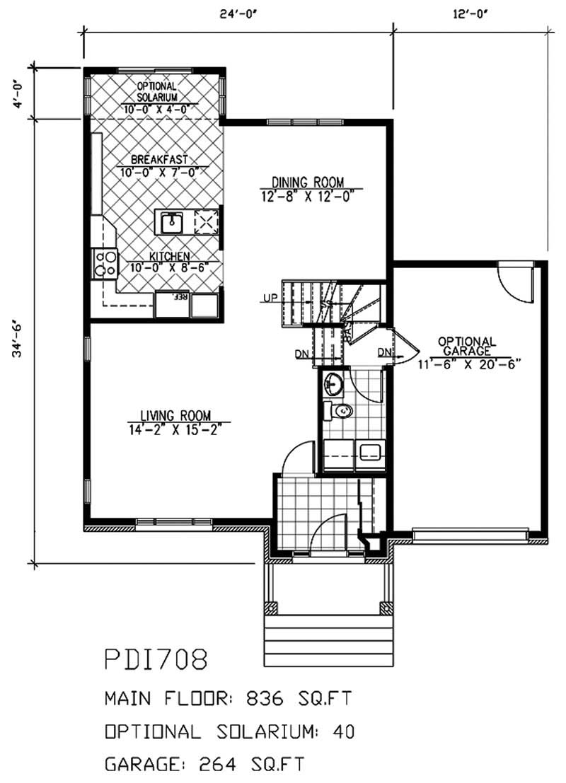 Floor Plan First Story of European Plan #158-1162