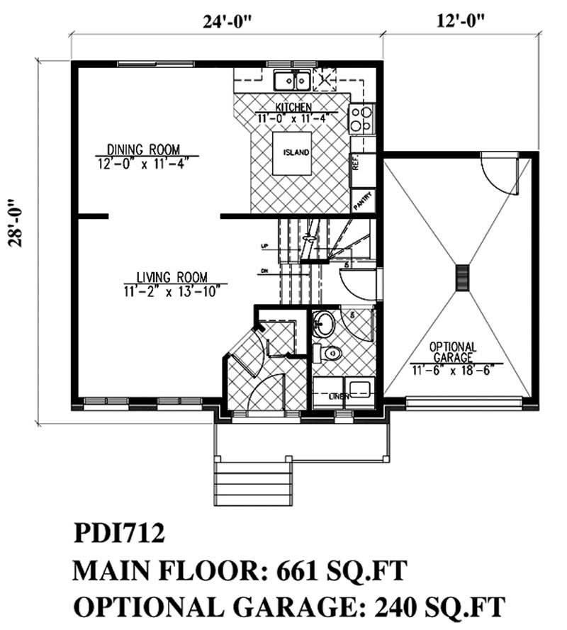 Floor Plan First Story of European Plan #158-1168