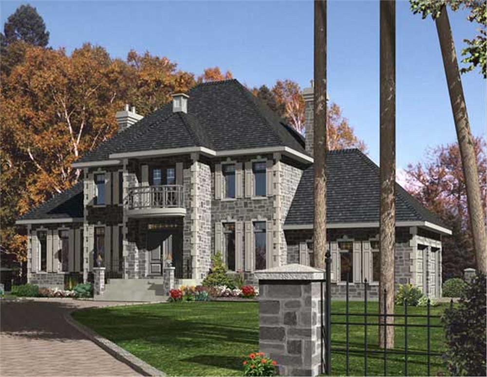 This is a front elevation for these Luxury House Plans.