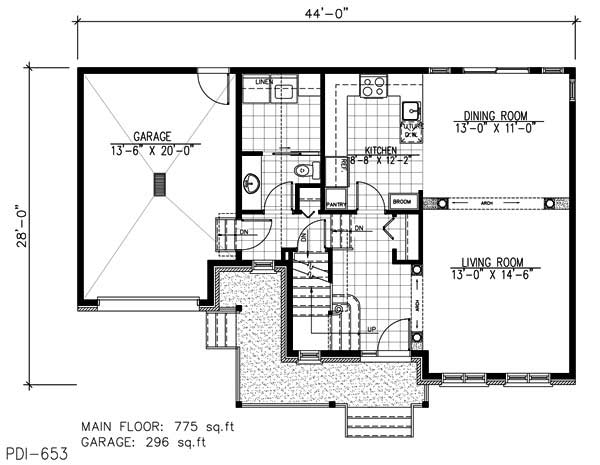 Floor Plan First Story of Country Plan #158-1171
