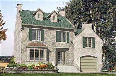 3-Bedroom, 1254 Sq Ft European House Plan - 158-1176 - Front Exterior