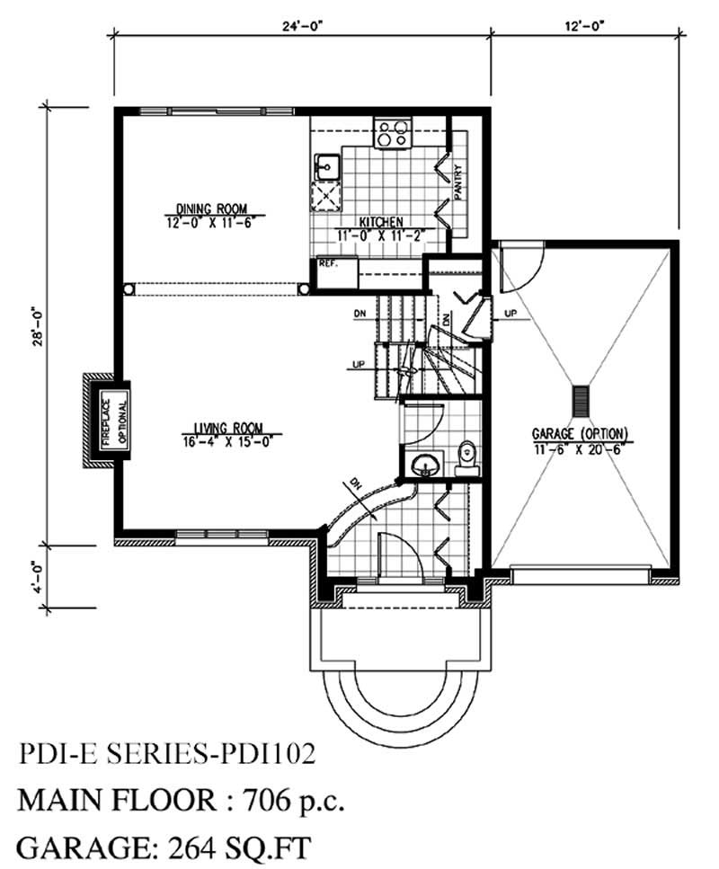 Floor Plan First Story of Country Plan #158-1179