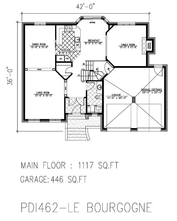 Floor Plan First Story of Country Plan #158-1186